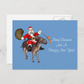 サンタクロースがロバに乗る シーズンポストカード (正面/裏面)