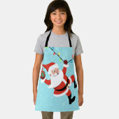 サンタクロースがロープの紐の上で首振り エプロン (インサイチュ)
