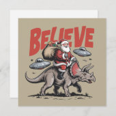 サンタクロースが信じる恐竜のクリスマス トリケラトプス シーズンカード (正面/裏面)