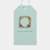 サンタクロースが列車の中でプレゼントとクリスマスツリーを ギフトタグ (裏面)