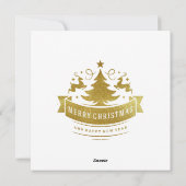 サンタクロースが列車の中でプレゼントとクリスマスツリーを シーズンカード (裏面)