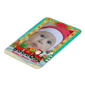 サンタクロースが列車の中でプレゼントとクリスマスツリーを マグネット (左側)