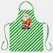 サンタクロースが名前をパーソナライズクリスマスプレゼント エプロン (正面)