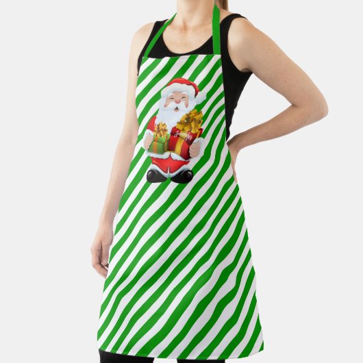 サンタクロースが名前をパーソナライズクリスマスプレゼント エプロン (インサイチュ)