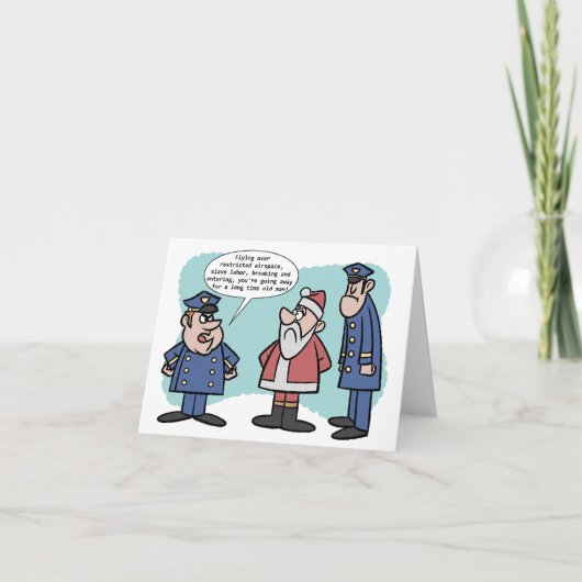 サンタクロースが困っている サンキューカード (正面)