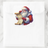 サンタクロースが子どもたちの願いを聞く スクエアシール (バッグ)