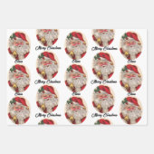 サンタクロースが子どもの名前をクリスマスにパーソナライズ ラッピングペーパーシート (正面2)