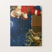 サンタクロースが屋根の上に ジグソーパズル (縦)