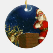 サンタクロースが屋根の上に セラミックオーナメント (裏面)