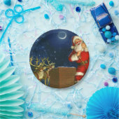 サンタクロースが屋根の上に ペーパープレート (パーティー)