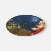 サンタクロースが屋根の上に ペーパープレート (アングル)