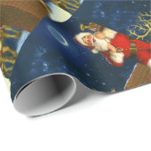 サンタクロースが屋根の上に ラッピングペーパー (ロールコーナー)