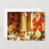 サンタクロースが彼の小妖精や小人ベーキングクッキーを監督 シーズンポストカード (正面/裏面)