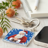 サンタクロースが微笑む キーホルダー (正面右)