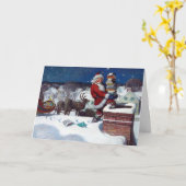 サンタクロースが抱える大量の本 カード (黄色い花)