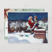 サンタクロースが抱える大量の本 シーズンカード (正面/裏面)