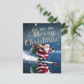 サンタクロースが斜面をシュレッズ ポストカード (スタンド正面)