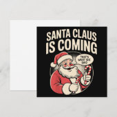 サンタクロースが来るって彼女が言った 面白いクリスマス Xmas シーズンカード (正面/裏面)