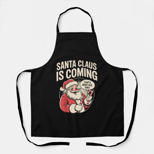 サンタクロースが来るって言ったよ 面白い クリスマス Xmas エプロン (正面)