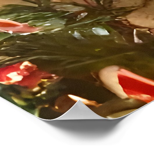 サンタクロースが森の中に座っている | AIアートポスター ポスター (角)