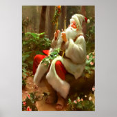 サンタクロースが森の中に座っている | AIアートポスター ポスター (正面)