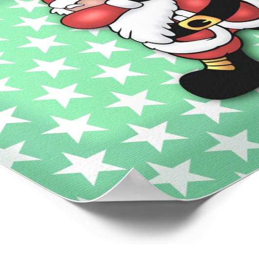 サンタクロースが漫画をダビング ポスター (角)