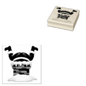 サンタクロースが煙突に詰まった ラバースタンプ (押印)