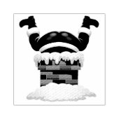 サンタクロースが煙突に詰まった ラバースタンプ (インプリント)