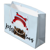 サンタクロースが煙突に詰まった ラージペーパーバッグ (裏面アングル)