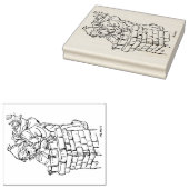 サンタクロースが煙突を降りていった ラバースタンプ (押印)