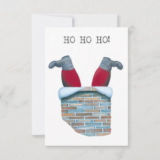 サンタクロースが煙突カードに