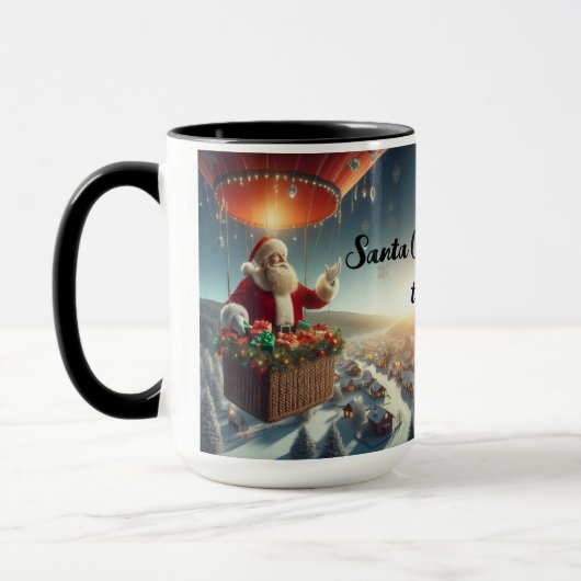 サンタクロースが町にやってくる クリスマスコーヒーマグ マグカップ (左)