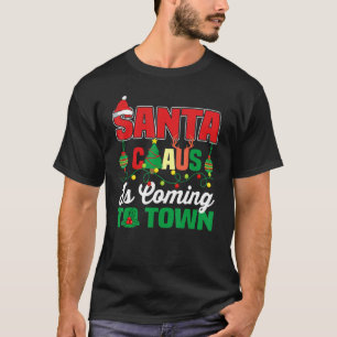 サンタクロースが町にやってくる クリスマスパジャマ Tシャツ