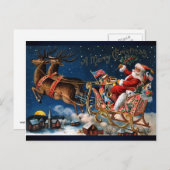 サンタクロースが町に来ている シーズンポストカード (正面/裏面)