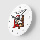 サンタクロースが町に行く ラウンド壁時計 (傾斜)