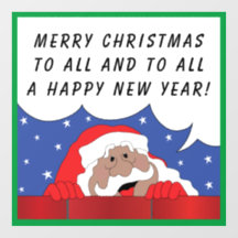 サンタクロースが窓にしがみつく