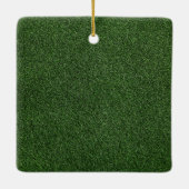 サンタクロースが緑に輝くテニスメリークリスマス セラミックオーナメント (裏面)