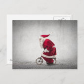 サンタクロースが自転車に乗る シーズンポストカード (正面/裏面)