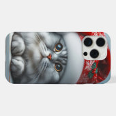 サンタクロースが街にやってくる - 祝祭的な子猫 iPhoneケース (裏面横)