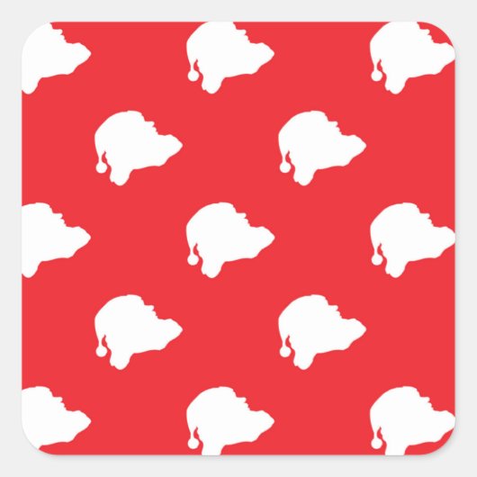 サンタクロースが赤 スクエアシール (正面)