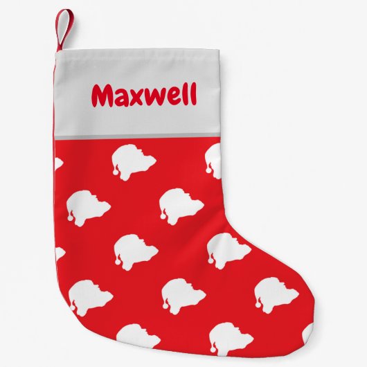 サンタクロースが赤 スモールクリスマスストッキング (正面)