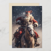 サンタクロースが馬に乗る シーズンカード (正面/裏面)