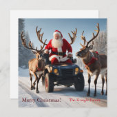 サンタクロースが4輪バギーに乗る シーズンカード (正面/裏面)