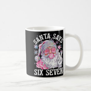 サンタクロースが「Six Sevenクリスマス」と言ってる面白いクリスマス67のミーム Xmas コーヒーマグカップ