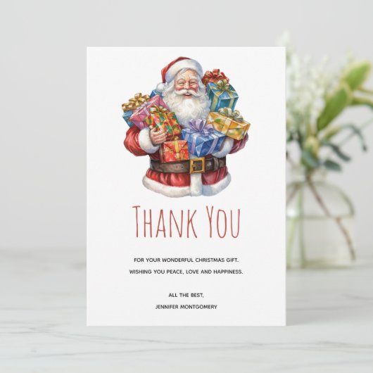 サンタクロースすてきクラスのクリスマスありがとう サンキューカード (スタンド正面)