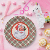 サンタクロースすてきクリスマスプレイドパーティー ペーパープレート (パーティー)