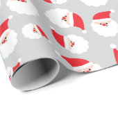 サンタクロースすてきクリスマスプレゼントグレーシームレス ラッピングペーパー (ロールコーナー)
