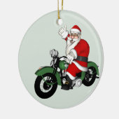 サンタクロースすてきライディンググリーンバイク セラミックオーナメント (左)