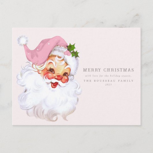 サンタクロースすてきレトロホリデーハガキ シーズンポストカード (正面)