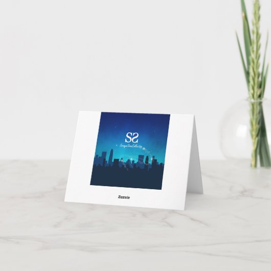 サンタクロースそりのクリスマス シーズンカード (裏面)